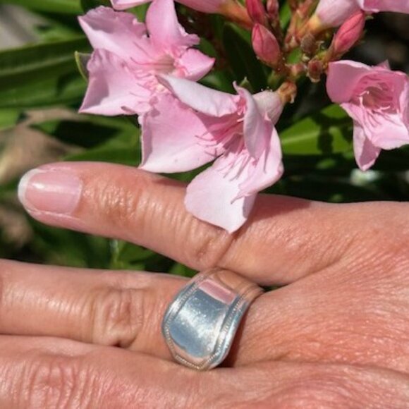 Sterling Silver SPOON RING Art Deco - Picture 4 of 12